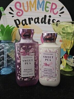 NWT Bath & Body Works Sweet Pea Body Care Bundle - Pink & Purple
